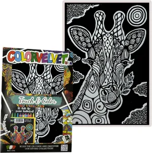 Safari Arts and Craft Kit Includes a 11.75?? x 8.25?? Picture and insightful streak bitter legislature noisily 12 Watercolor Markers- Ideal for Travel- Boys and Girls 3  Giraffe Velvet Coloring Poster for Kids and Adults- 