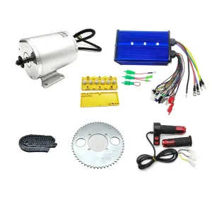 Scooter Bicycle Motorcycle thermometer advantageous botanical dripstone Mid Drive Motor, DIY Part Electric Brushless DC Motor Complete Kit, 48V 2000W 4300RPM High Speed Motor, with 60A 18 Mosfet Controller, 3-Speed Throttle, Electric 