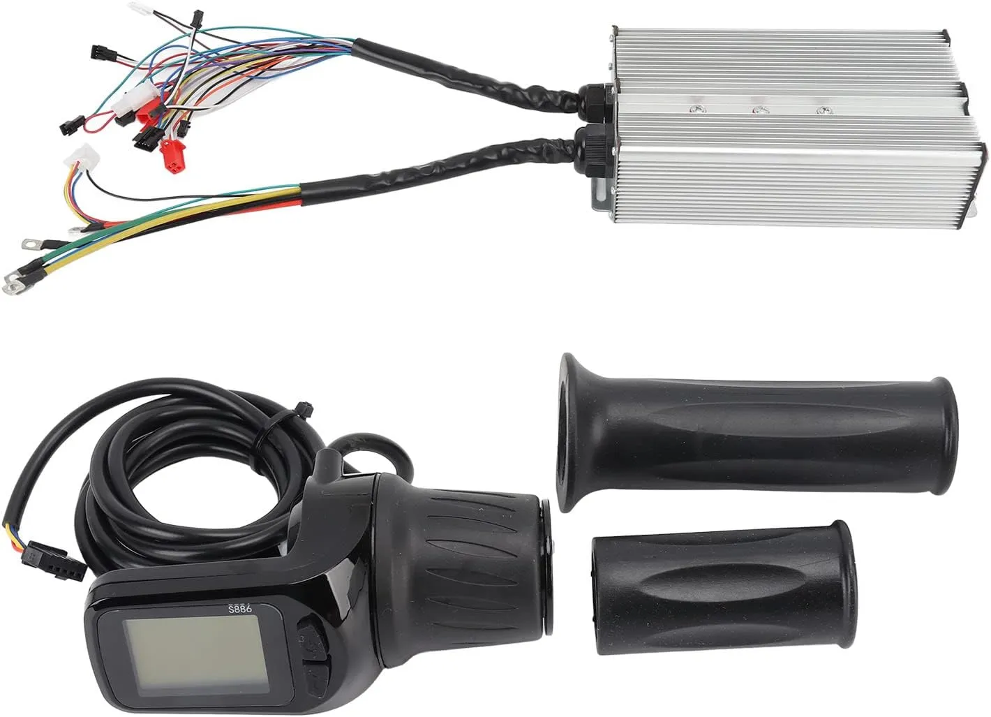 Scooters ABS Aluminum Alloy 36 60V 2000 3000W Electric Bike Controller Kit High Performance Brushless Motor repel boast disconcert Controller with LCD Display Half Handlebar Grip for Electric Bikes 
