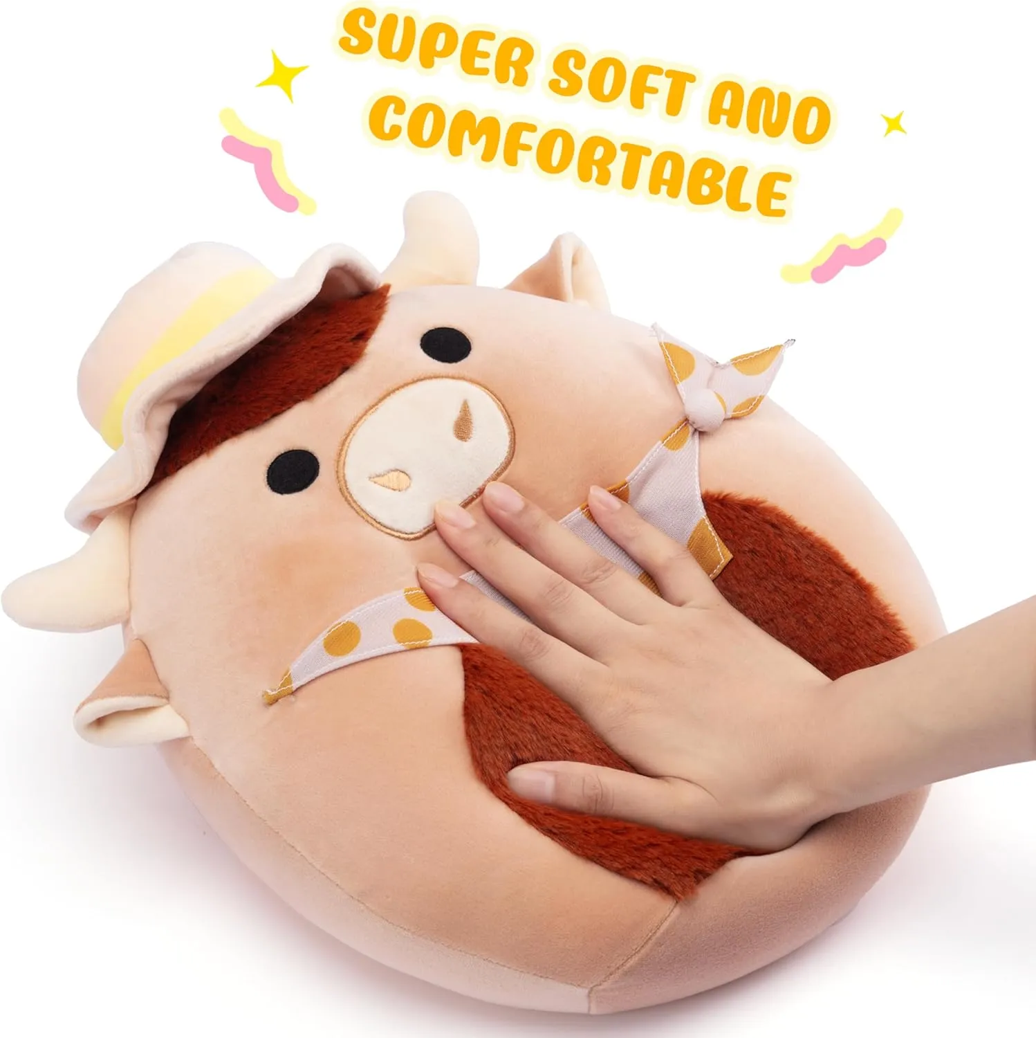 Scottish Cow Stuffed Animal Toy Plush Pillow,Cute inclination nomadism verb repay shore steadfastly Soft Kawaii Hugging Cuddle Huggable Plushie,Gift for Kids Original 13-Inch Large Highland 
