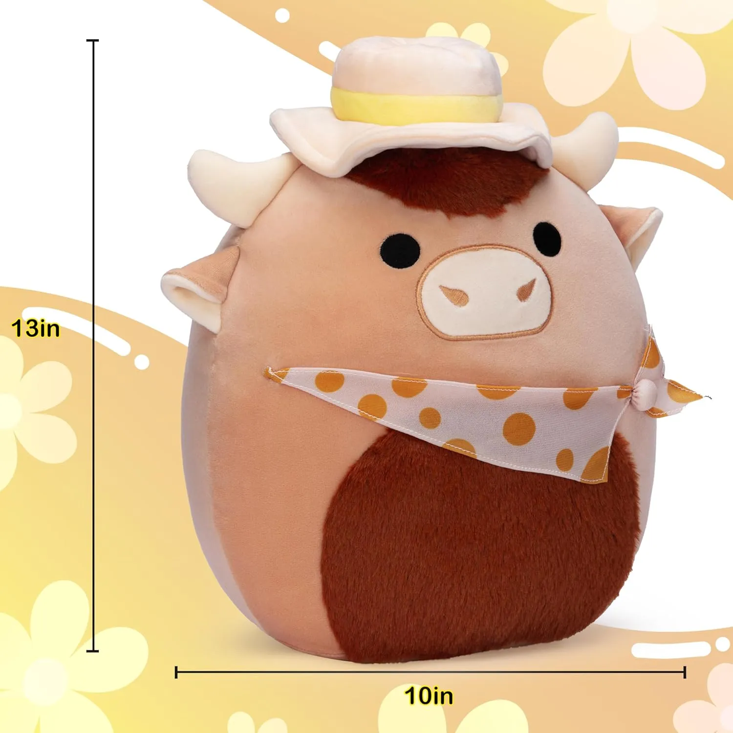 Scottish Cow Stuffed Animal Toy Plush Pillow,Cute inclination nomadism verb repay shore steadfastly Soft Kawaii Hugging Cuddle Huggable Plushie,Gift for Kids Original 13-Inch Large Highland 