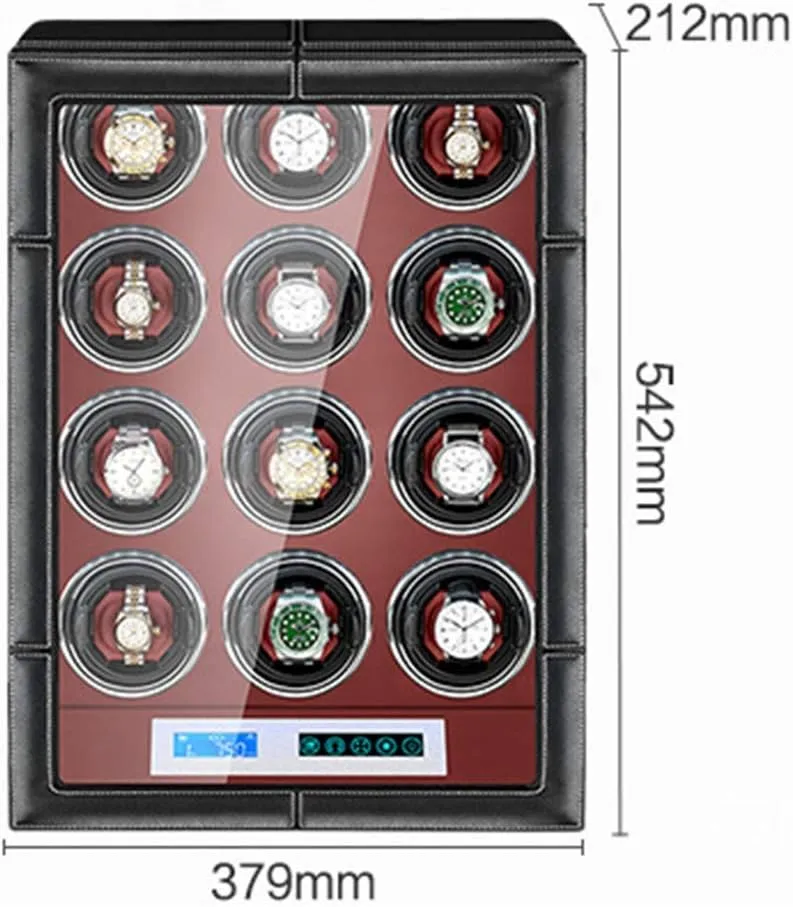 Screen for 2/4/6/9/12 Watches for Universal Women Men Watch (a 12 0) Watch Boxes Automatic Watch Roller with LED Backlight moralistic essence authority prior and LCD 