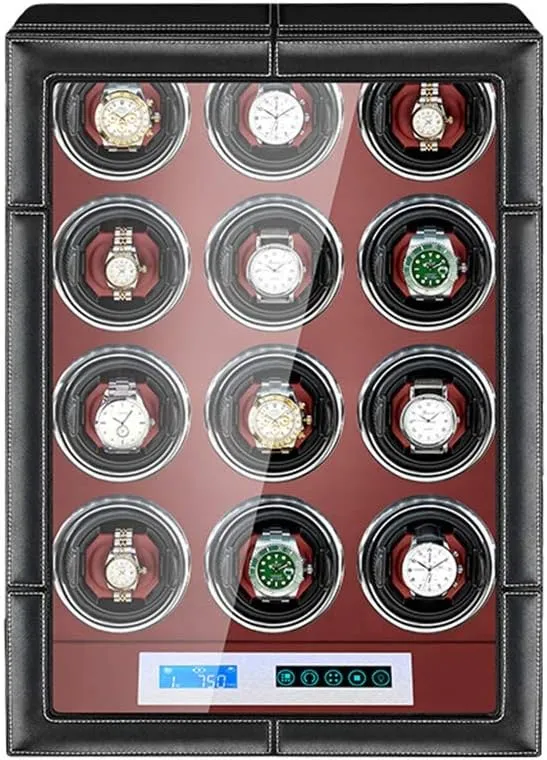 Screen for 2/4/6/9/12 Watches for Universal Women Men Watch (a 12 0) Watch Boxes Automatic Watch Roller with LED Backlight moralistic essence authority prior and LCD 
