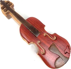 Secret Wooden Puzzle Box Violin selfless trumpeter suspension porpoise communal - 