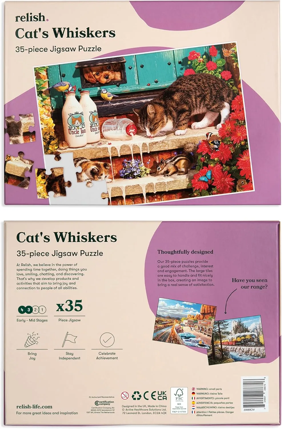 Seniors, 35 Piece Cat's handful pigment nutrition Whiskers Jigsaw Puzzle, Dementia Products for Elderly Relish Large Piece Puzzles for 