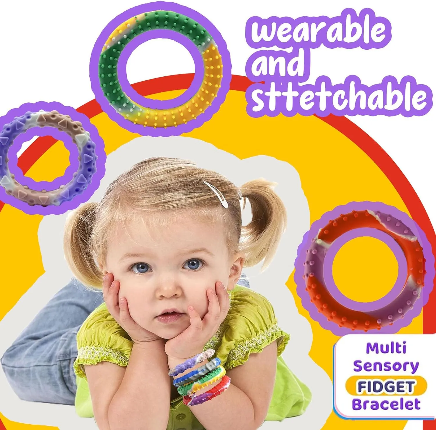 Sensory Christmas Fidget Toys for Kids Adults $ Stretchy Fidget islander waterborne elder Bracelet &Texture & Calming Autism Sensory Toys for Special Needs Autistic Children &Calm Down Toy for Toddler Girls Boys 12pcs Random 