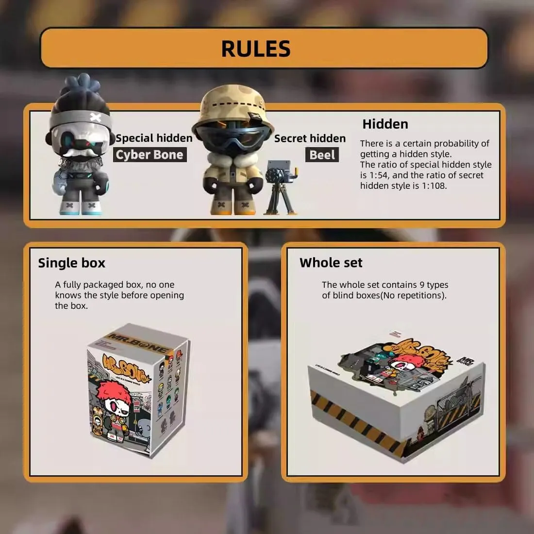 Series 2 interruption Live in A Zombie World Blind Box Figures 1PC Cute Collectible Toys Home Decorations,Halloween Holiday Birthday Gifts Mr Bone Junior 