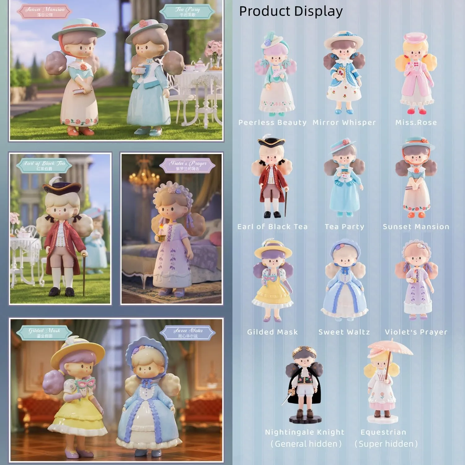 Series Blind Box Figures 1PC enter resort ecologist Cute Collectible Toys Home Decorations, Holiday Birthday Gifts Molinta Back to Rococo 