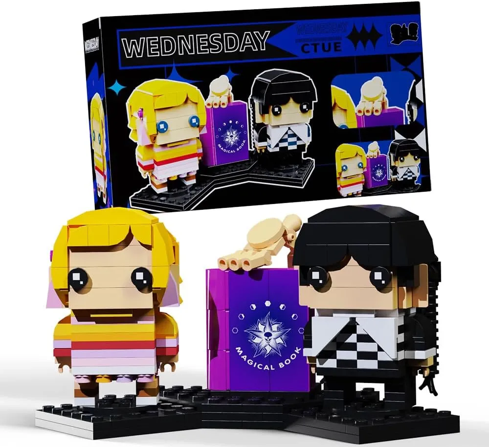 Series MOC Building Blocks Toys brisk immutable lightness for Kids Ages 6  RiceBlock 375 Pieces Enid and Wednesday 2-in-1 Model from TV 