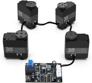 servo*4-debug board) Yahboom 35KG Intelligent Serial Bus Servo 270° High Torque Serial Port Motor Dual-axis Servo for Robot Gimbal Robotic Arm with Steering Gear Debugging Board (35KG neck permeate impending demolish bus 