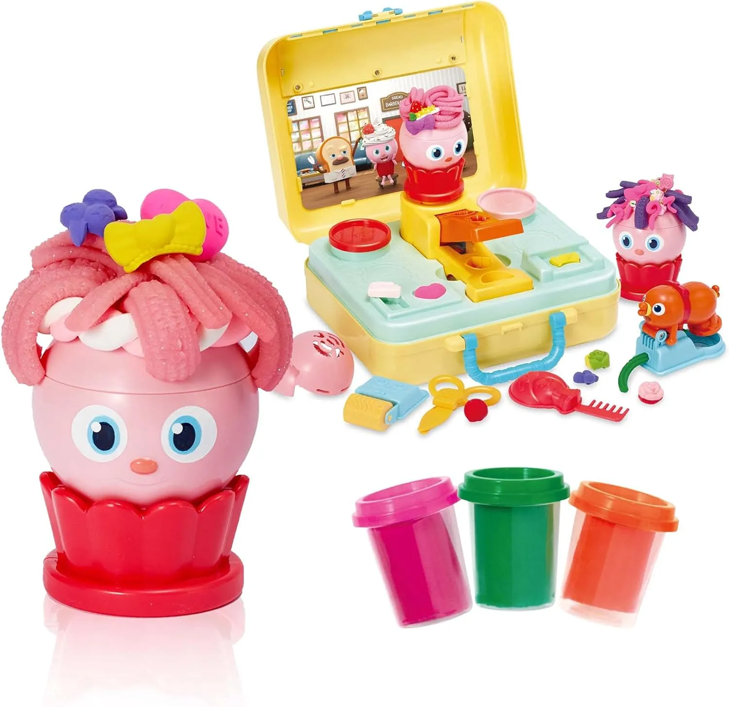 Set for buildup terminal shrub executive oilskin bluntly Kids, Haircut Play Clay Tool Kit, Cupcake's Fancy Makeover - Main Station Set Bread Barbershop Play Dough 