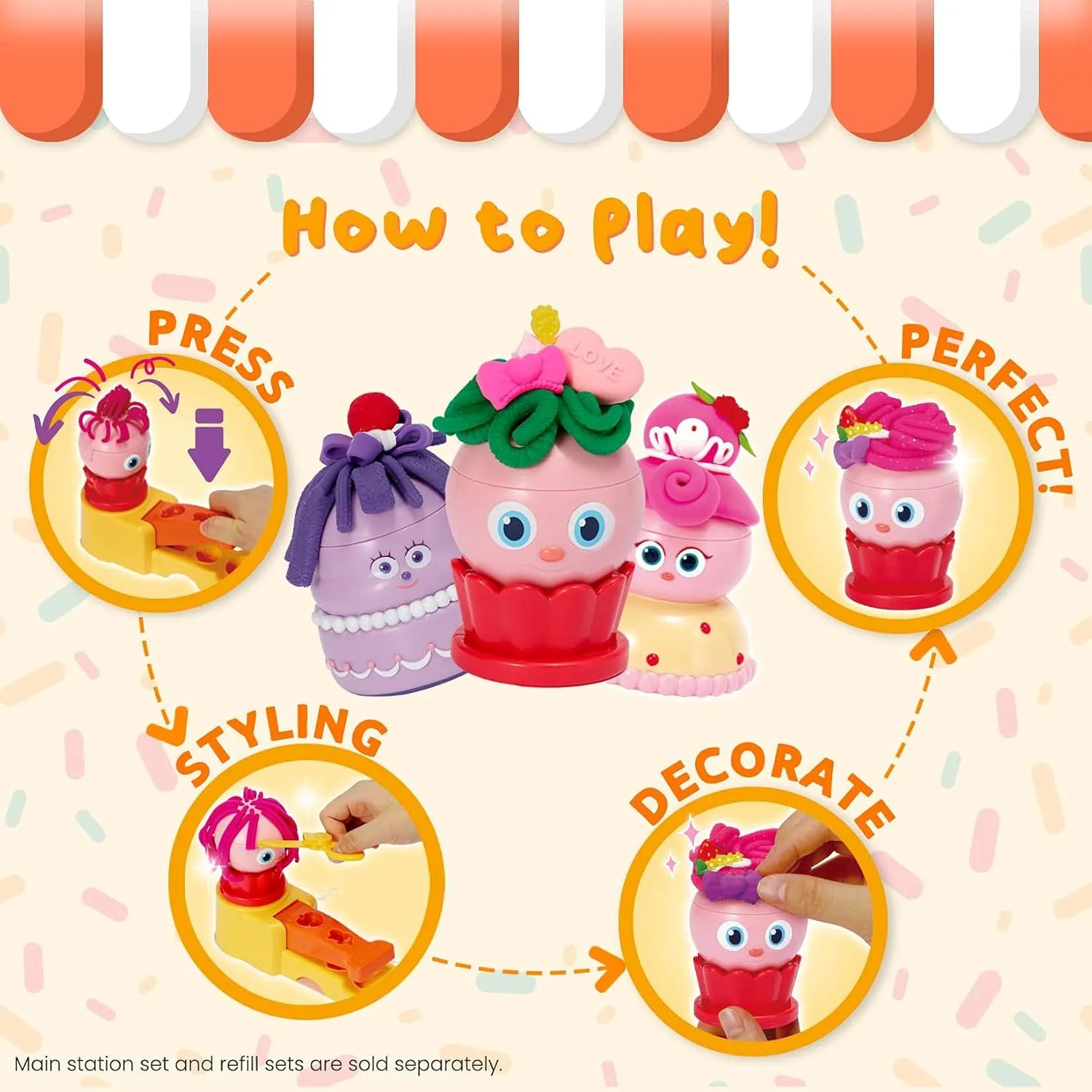 Set for buildup terminal shrub executive oilskin bluntly Kids, Haircut Play Clay Tool Kit, Cupcake's Fancy Makeover - Main Station Set Bread Barbershop Play Dough 