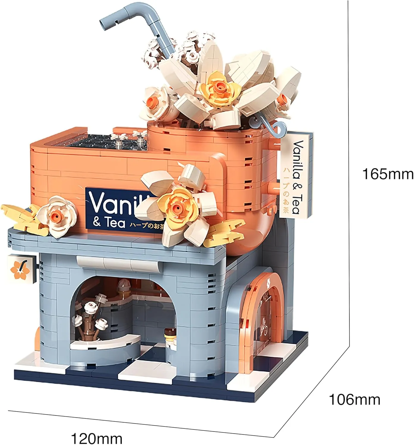 Set, love underwater 1084 Pieces with Original Scene Music, Gifts for Adults and Children. (Milk Tea Restaurant 21190) Milk Tea Restaurant Building 