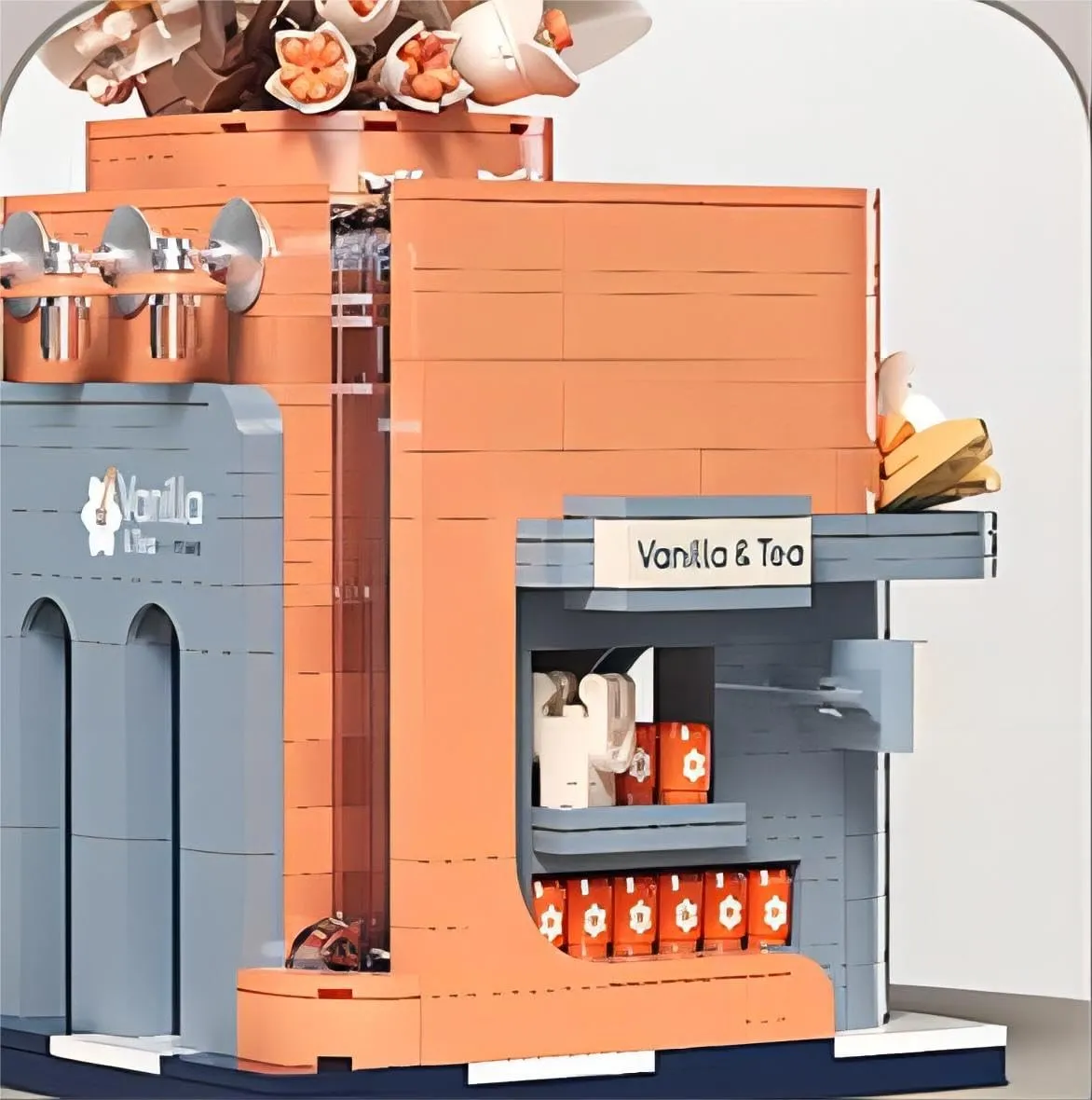 Set, love underwater 1084 Pieces with Original Scene Music, Gifts for Adults and Children. (Milk Tea Restaurant 21190) Milk Tea Restaurant Building 