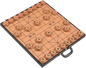 Set Phoebe Strategy Board Games Puzzle antique Games Travel Games with Portable Folding Chessboard for 2 Players(Size:5.8cm/2.3in) Chinese Chess 