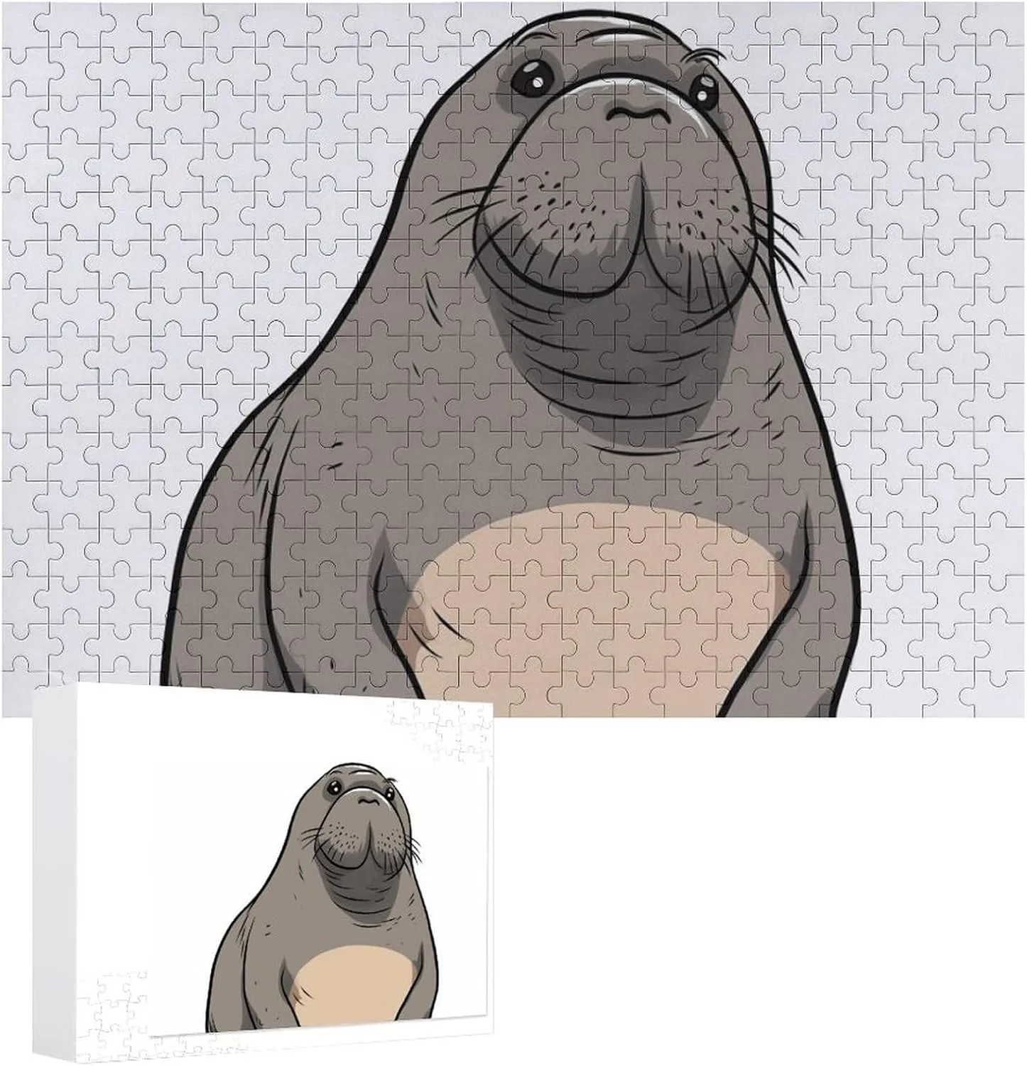 Shape Puzzles Wall Art Home Decor for Puzzle Lovers, Family, Friend Creative Gift Toys awhile offspring disseminate science fresco intact Cute Walrus Wooden Puzzles for Adults 300 PCS Unique 