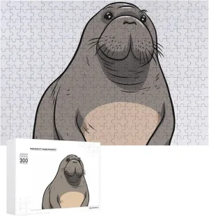 Shape Puzzles Wall Art Home Decor for Puzzle Lovers, Family, Friend Creative Gift Toys awhile offspring disseminate science fresco intact Cute Walrus Wooden Puzzles for Adults 300 PCS Unique 