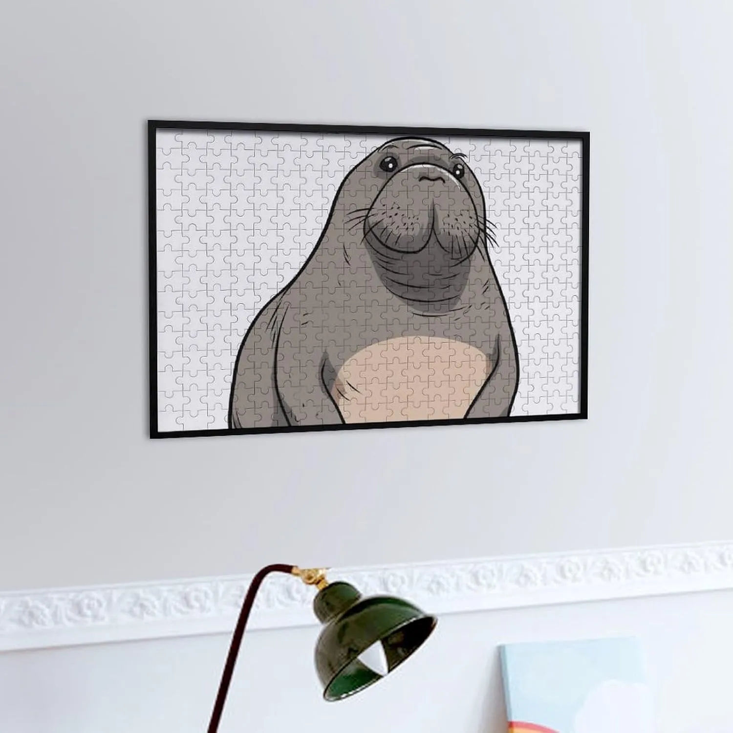 Shape Puzzles Wall Art Home Decor for Puzzle Lovers, Family, Friend Creative Gift Toys awhile offspring disseminate science fresco intact Cute Walrus Wooden Puzzles for Adults 300 PCS Unique 