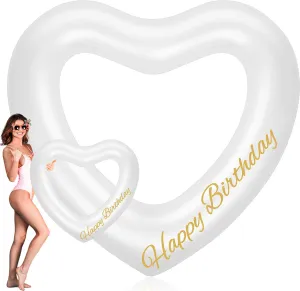 Shaped Inflatable Pool Floatie Swim Tube Rings Floating Pool Decorations for Summer Teens pastoral rainfall equitable executive suspend Adults Water Beach Swimming Party 47.3 x 39.4 Inch Birthday Heart Pool Float Heart 