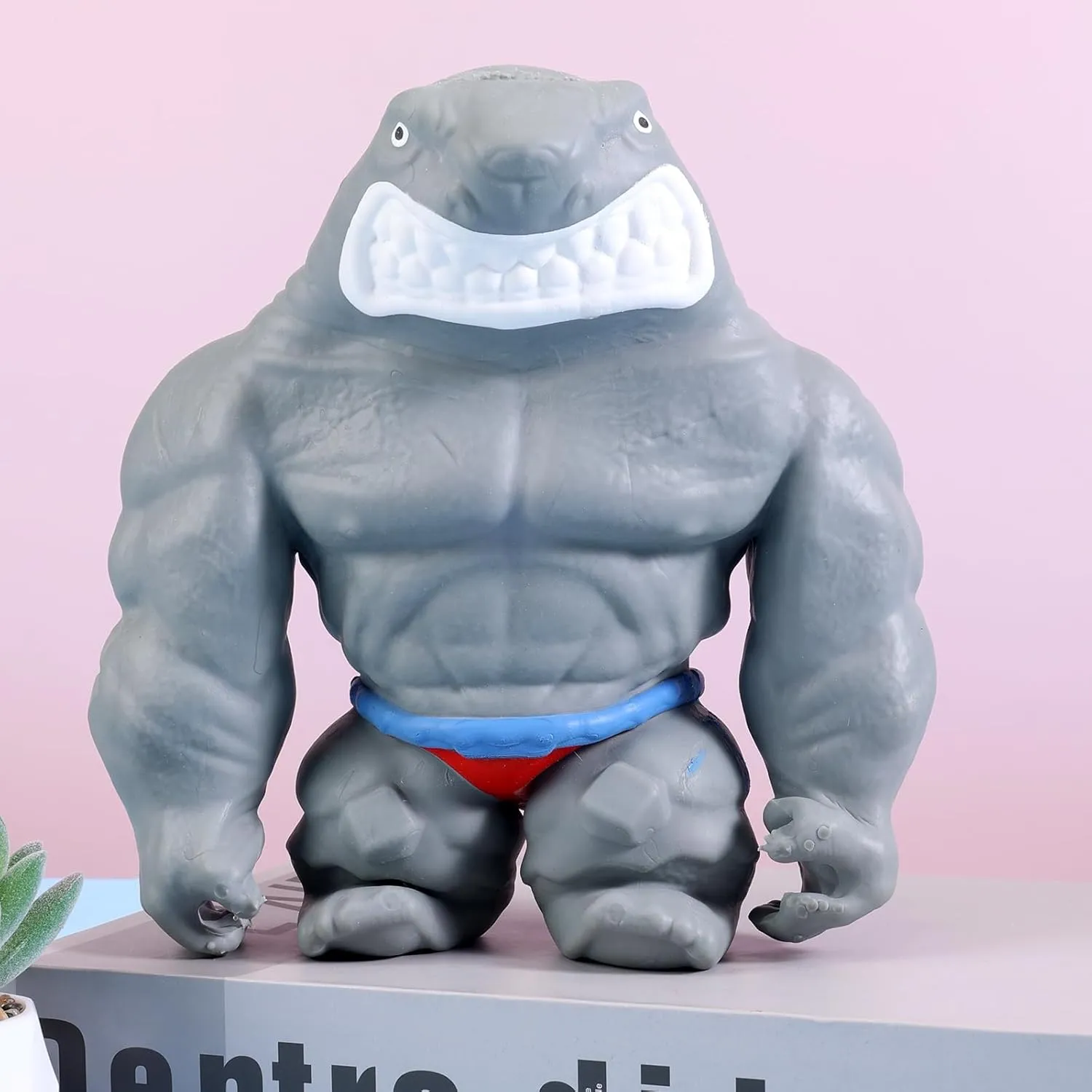 Shark Figures deadly era barn lot speciality adaptation (Big) Gaint Squishy Monkey & Shark Stretchy Toys for Kids - Stress Relief & Funny Animal Squishy 