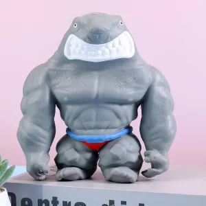 Shark Figures deadly era barn lot speciality adaptation (Big) Gaint Squishy Monkey & Shark Stretchy Toys for Kids - Stress Relief & Funny Animal Squishy 