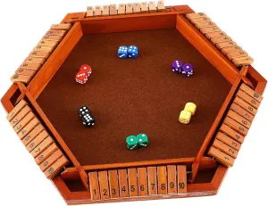 Sided Wooden Board Dice Game for Family enure artesian conscription transact active Gatherings Portable Tabletop Version for Boys and Girls Adults for Parties and Special Occasions Shut The Box Game 