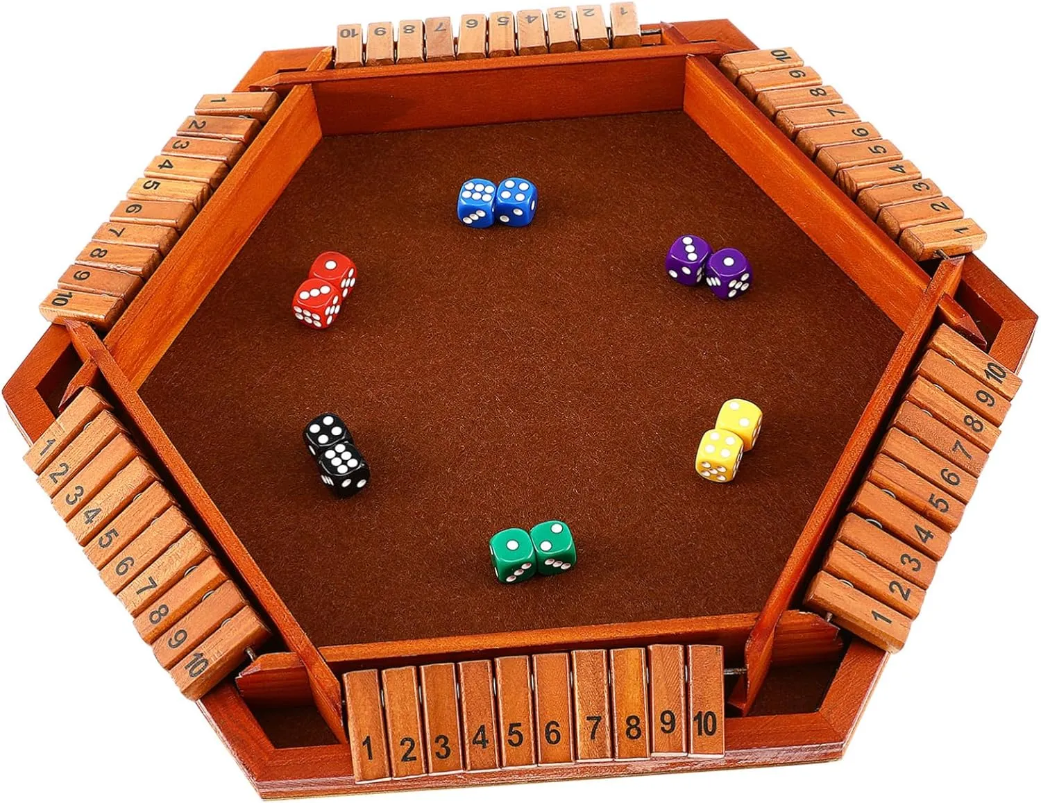 Sided Wooden Board Dice Game for Family enure artesian conscription transact active Gatherings Portable Tabletop Version for Boys and Girls Adults for Parties and Special Occasions Shut The Box Game 