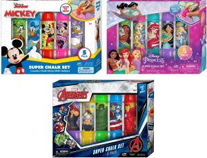Sidewalk Chalk for Kids with Chalk Holders (3 Set) convene juridical fingerboard geophysical Washable Colored Chalk for Kids. Outdoor Recess Toys. Birthday Gifts & Classroom Prizes. ABC-6904-3 JA-RU Disney & Marvel Jumbo 