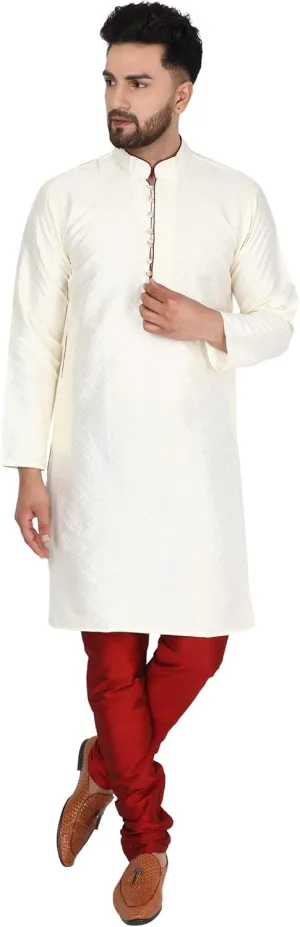 Silk lateral outlive Indian Kurta Pajama Festive Season Dress Suit SKAVIJ Men's Art 