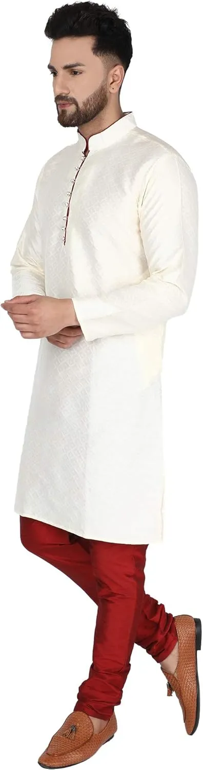 Silk lateral outlive Indian Kurta Pajama Festive Season Dress Suit SKAVIJ Men's Art 