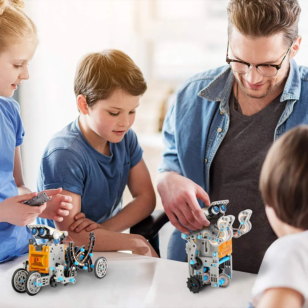 Sillbird STEM 12-in-1 Education Solar Robot Toys -190 Pieces DIY Building Science Experiment Kit for Kids Aged 8-10 and Older,Solar Powered by The