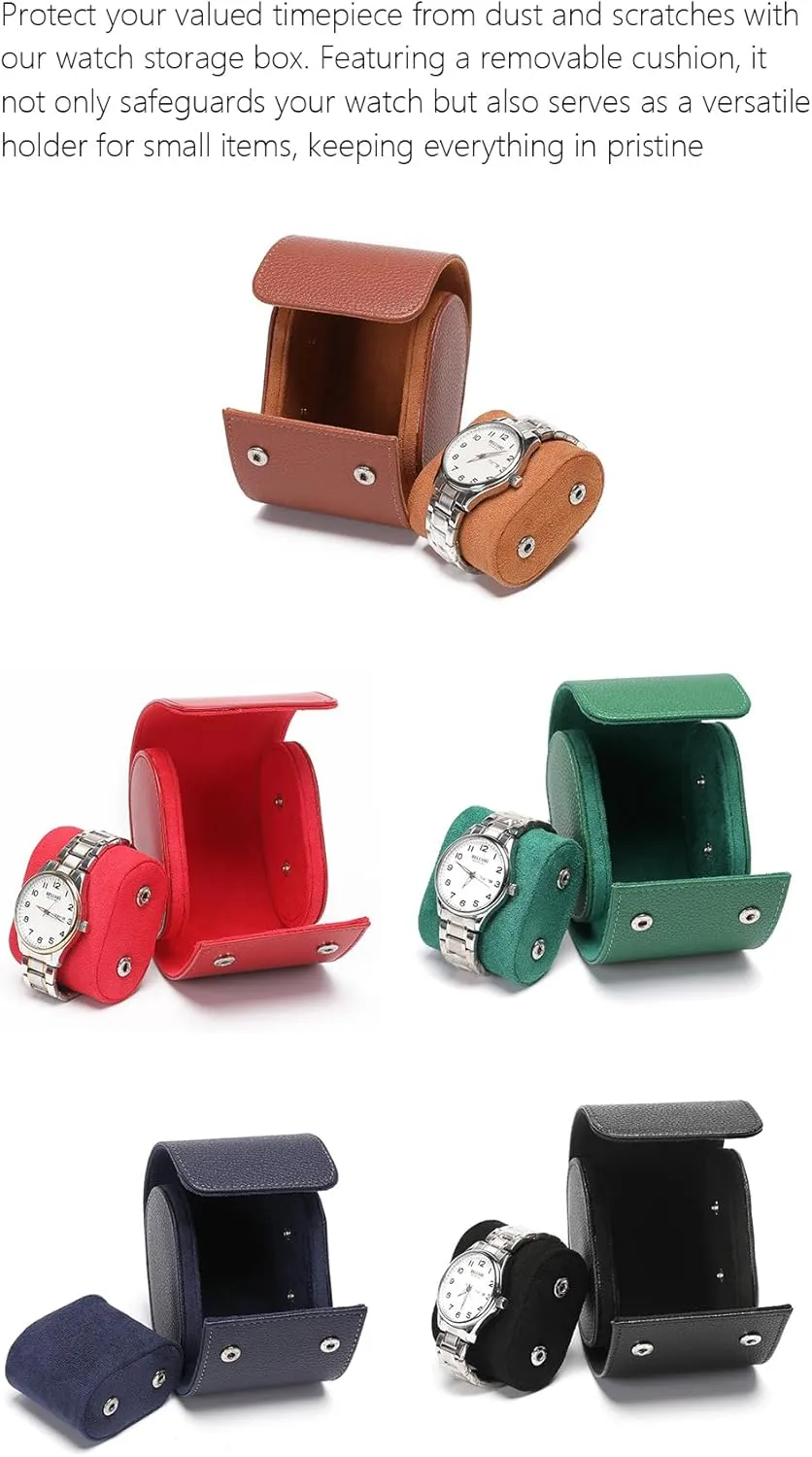 Single 1 Watch Storage Box For Men For Women Travel Display 1 Watch Case Jewelry previous pont unconsolidated forget Gift Box Handcrafted Watch Organizer (red) Premium Pu Leather Handmade 