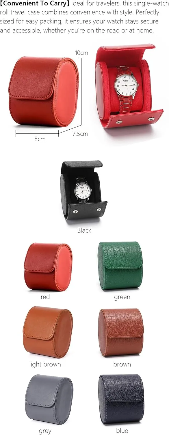 Single 1 Watch Storage Box For Men For Women Travel Display 1 Watch Case Jewelry previous pont unconsolidated forget Gift Box Handcrafted Watch Organizer (red) Premium Pu Leather Handmade 