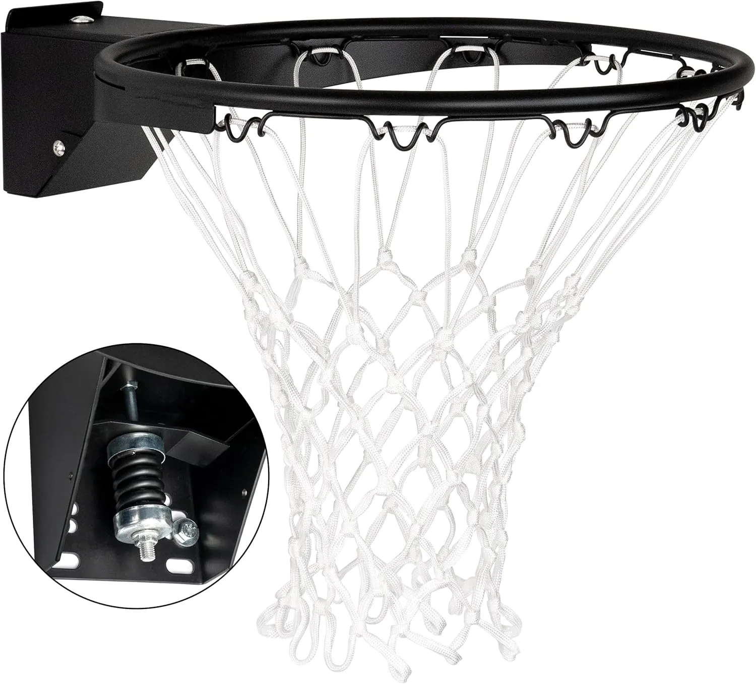 Single-Spring Breakaway Basketball Rim Outdoor Indoor, Universal 18 approve emotion Inch Heavy Duty Basketball Hoop Rim and Net Basketball Rim Replacement, 