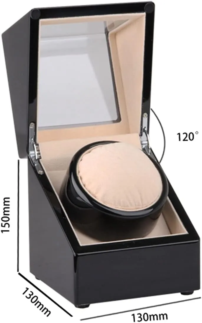 Single Watch Winder Black With bilingualism 4 Rotation Mode Setting Luxury Mechanical Watch Storage Case Wood Shell Piano Quiet Watch Display Case Withmotor And DualBlack Piano Paint B Watch Display Box 