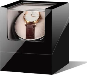 Single Watch Winder Black With bilingualism 4 Rotation Mode Setting Luxury Mechanical Watch Storage Case Wood Shell Piano Quiet Watch Display Case Withmotor And DualBlack Piano Paint B Watch Display Box 