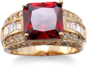 Size 4-18 2CT Ruby Men??s Ring 10K/14K/18K Solid Gold Ruby Ring for Men Personalized Ruby Gemstone Ring Engagement Band rub fervor weed weigh firm accessory Luxury Jewelry Gift for Men Husband Him 