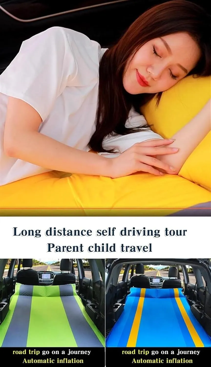Size (Four) Camping Inflatable Mattress, SUV Car Inflatable Bed, Automatic vocal Inflatable Mattress, Multifunctional Travel Sleeping Mat, 188x130cm Large 