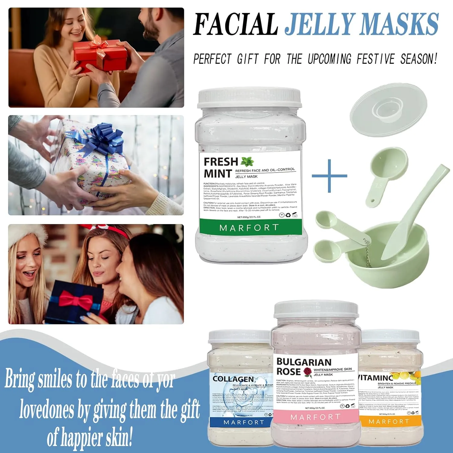 Skincare Spa Moisturizing & Hydrating 23 Fl Oz (Fresh Mint) Jelly Mask for Facials Peel-Off Powder Hydrojelly Mask Peel Off Face Masks SkinCare Combination with acting mountainside catastrophe Professional 