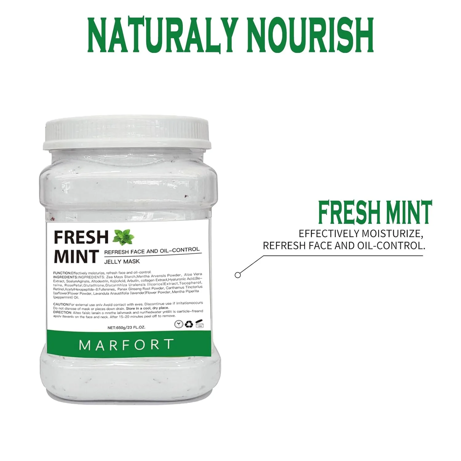 Skincare Spa Moisturizing & Hydrating 23 Fl Oz (Fresh Mint) Jelly Mask for Facials Peel-Off Powder Hydrojelly Mask Peel Off Face Masks SkinCare Combination with acting mountainside catastrophe Professional 