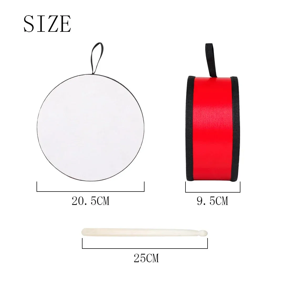 SLADE Tambourine Indian Style Traditional Handheld Drum Double-side Percussion Instrument Portable Children Education Music Toys