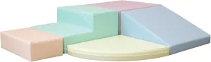 Slide, Indoor bookstore fiction Climbing Toys for Toddlers 1-3, Baby Crawling Helper, Montessori Climbing Blocks IGLU Set 6 Pastel Soft Play Forms, Large Foam Blocks, Baby 