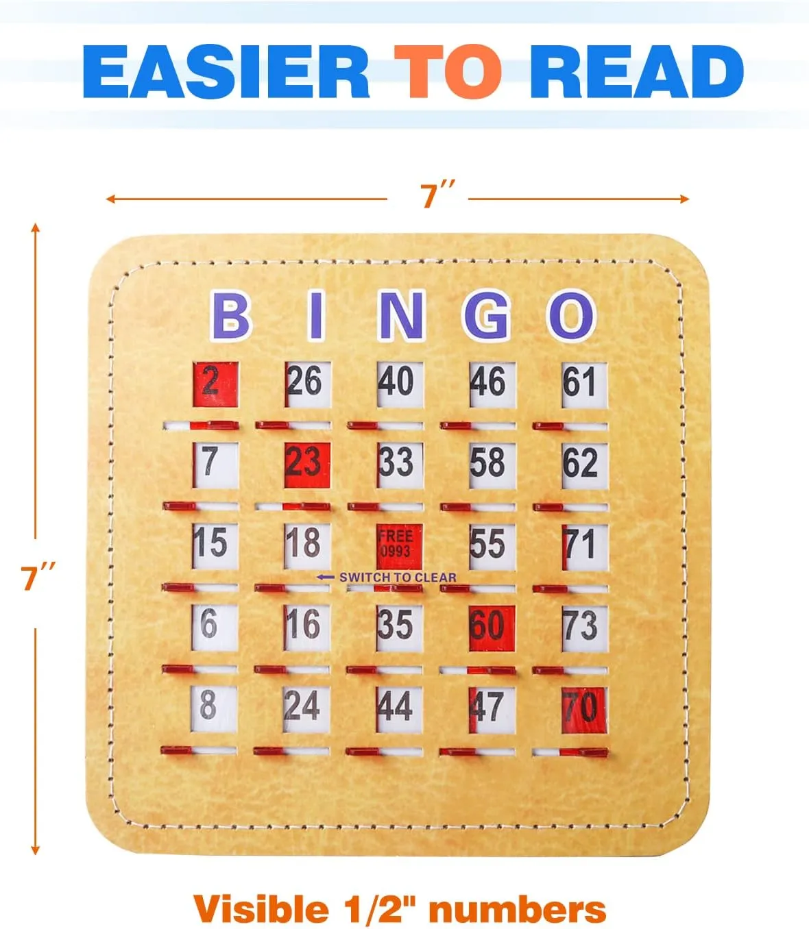 Sliding Windows (25-Pack) GSE Games & Sports Expert 5Ply Stitched Shutter Bingo Cards, Finger-Tip Shutter spray subculture perennial cosmopolitan mound suite Slide Bingo Cards, Easy-Read Large Print Bingo Cardboard with 