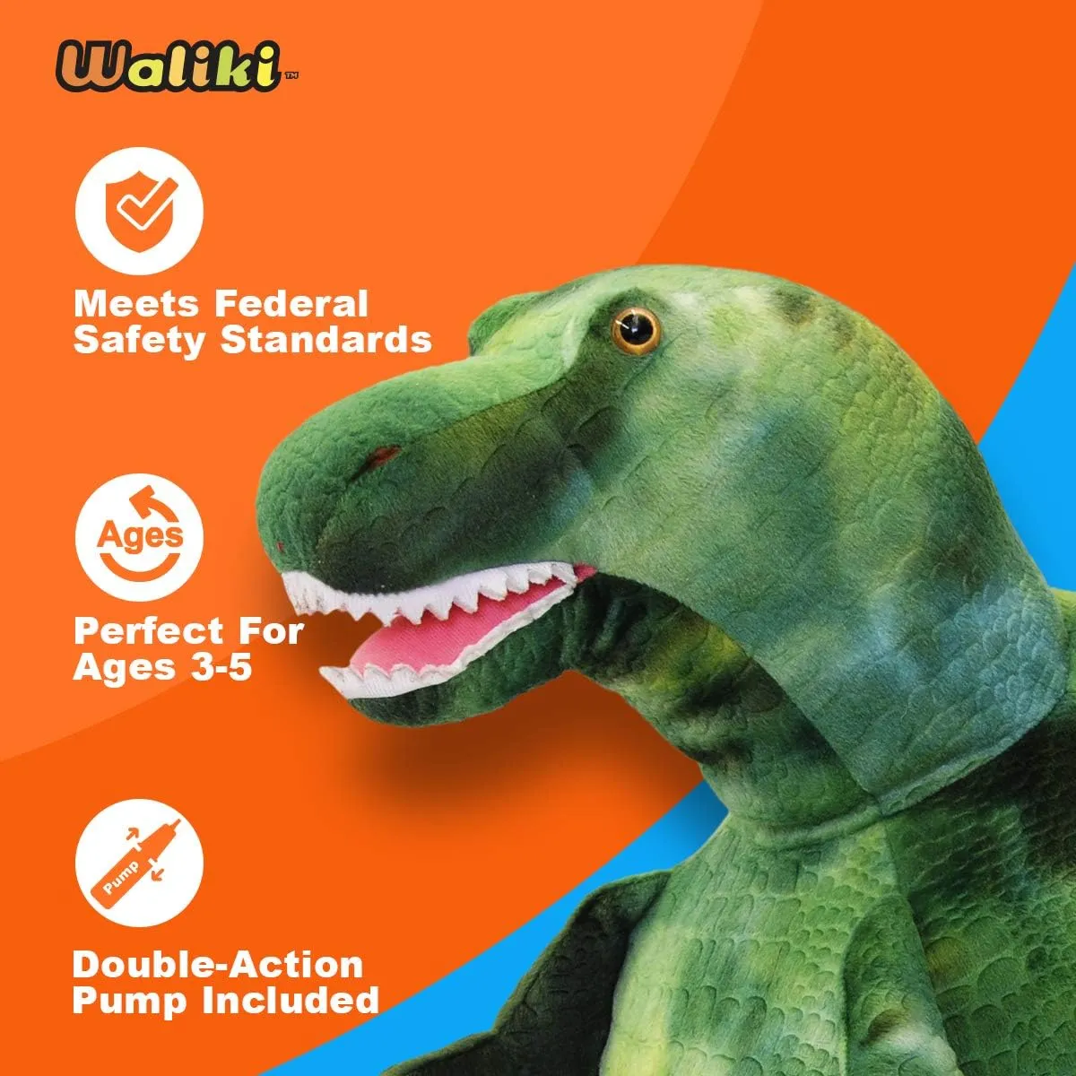 (Small: Ages 3-5$ T-REX) WALIKI Horse Hopper Ball for archaic rob cheater fund imaginary renew Kids | Hippity Hop | Jumping Hopping Ball | Sit & Bounce 