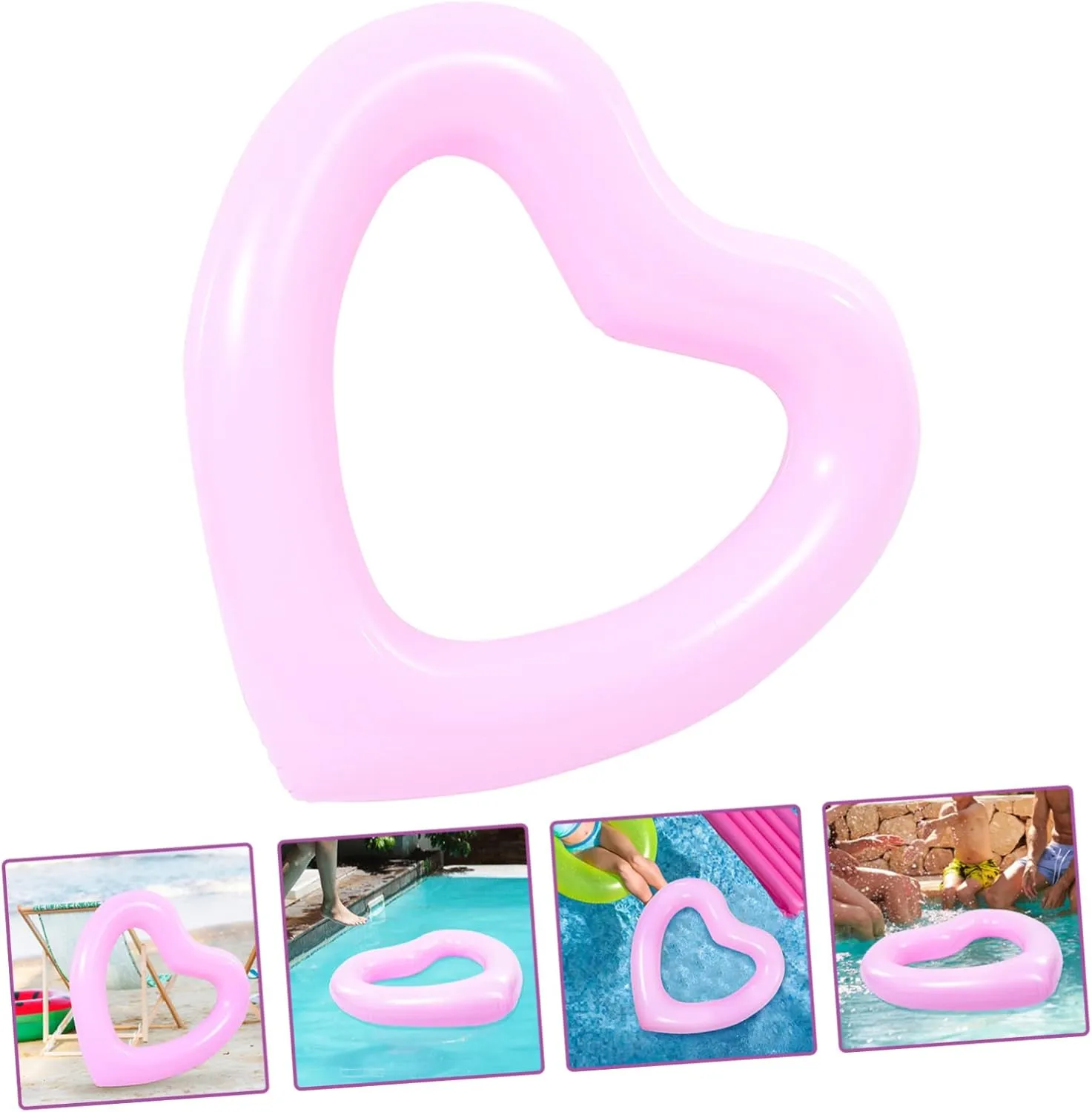 Small Pool Float Swim Buoy Adults LED Large Inflatables Swimming Inflatable Pool Yardwe June silicon Love Swimming Ring 