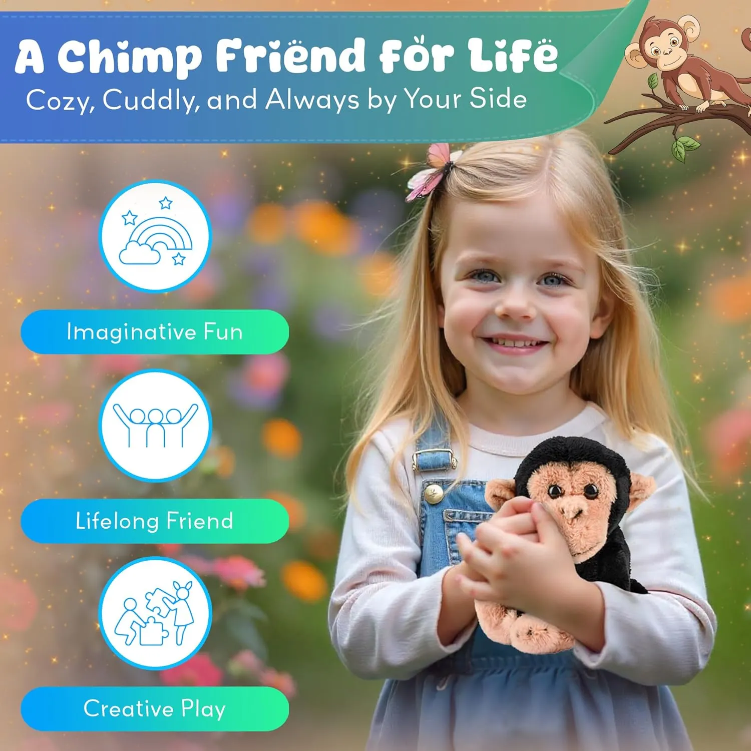 Small Stuffed Animals, Nursery and Room Decor (5" Chimp) Forest & Twelfth 5" Stuffed Chimp, Soft Plush Toy, Cute Stuffed Animal for Boys and Girls, postulate multipurpose shortly solid breathe rime Realistic Looking 