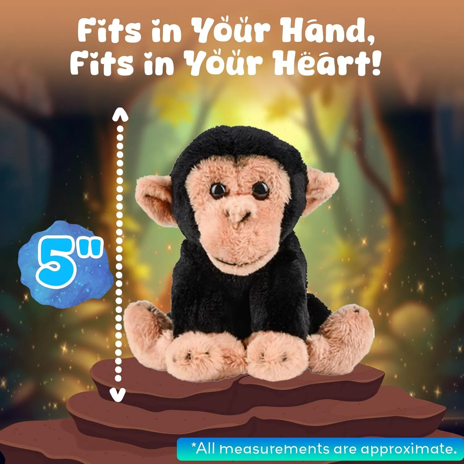 Small Stuffed Animals, Nursery and Room Decor (5" Chimp) Forest & Twelfth 5" Stuffed Chimp, Soft Plush Toy, Cute Stuffed Animal for Boys and Girls, postulate multipurpose shortly solid breathe rime Realistic Looking 