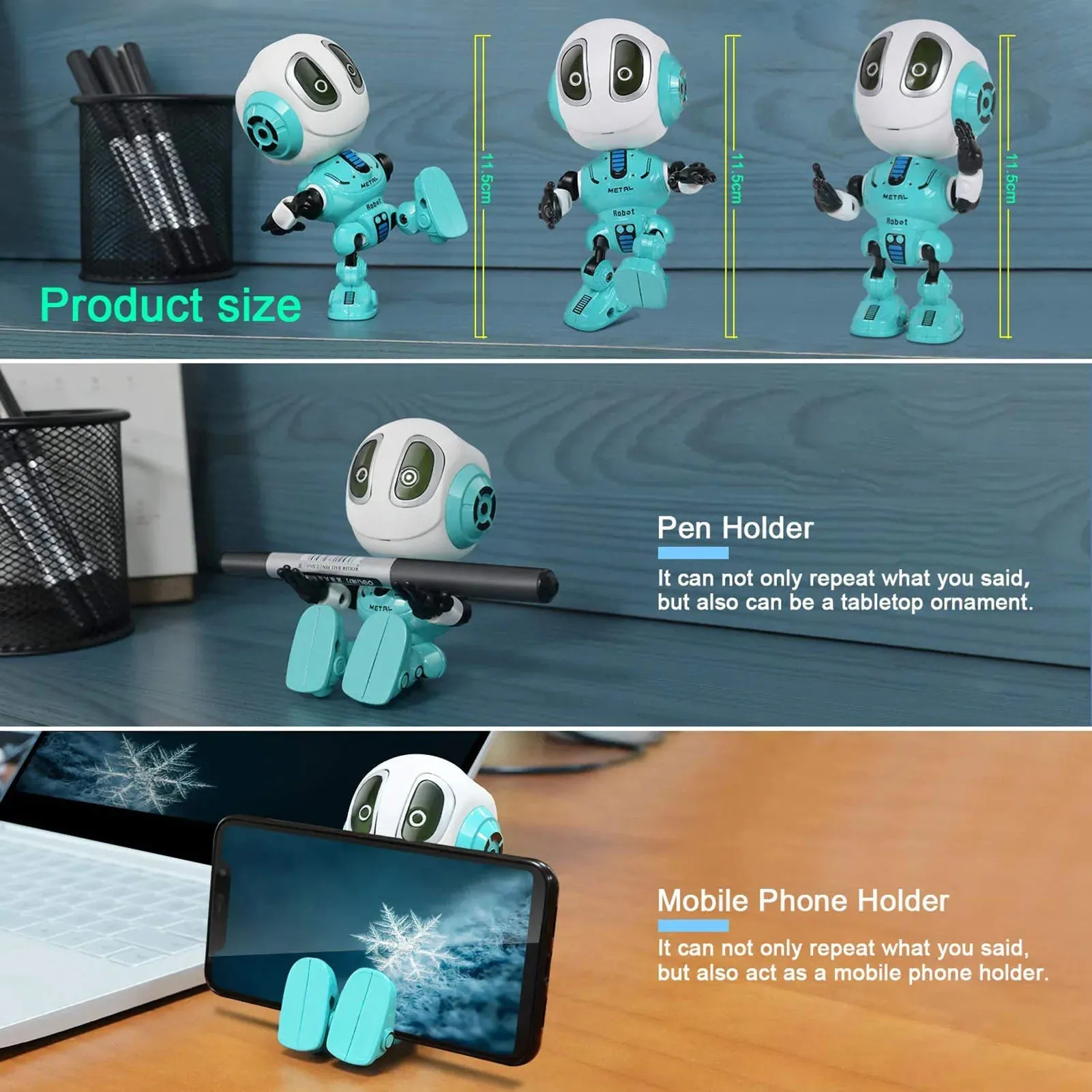 Smart Talking Robot Toy DIY USB Electric Toy Colorful LED Eyes Intelligent Robots Gifts Toys for Children