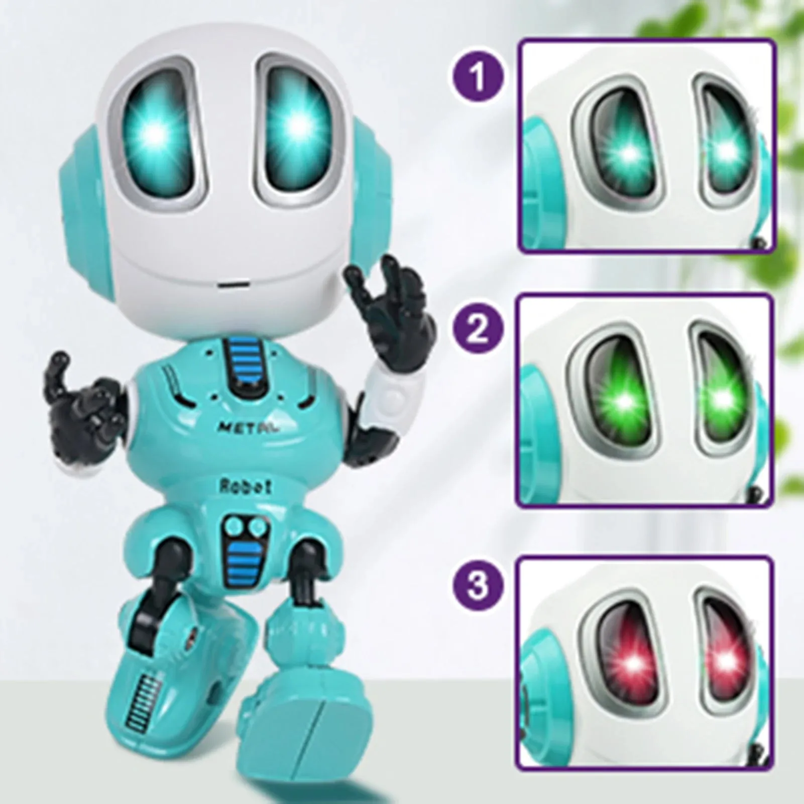 Smart Talking Robot Toy DIY USB Electric Toy Colorful LED Eyes Intelligent Robots Gifts Toys for Children