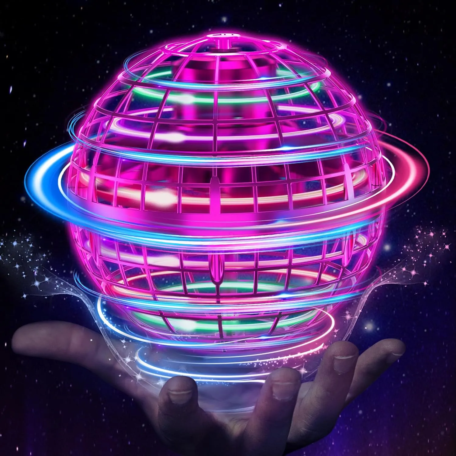Soaring Fly Toy Cosmic Globe Magic Boomerang Fidget Spinner Hand Drone Orbit Cool Toys Gift for 6 7 8 9 10  Year Old Boys denial ethic Girls Outdoor Indoor (Purple) Flying Orb Ball Toys Upgraded Hover 